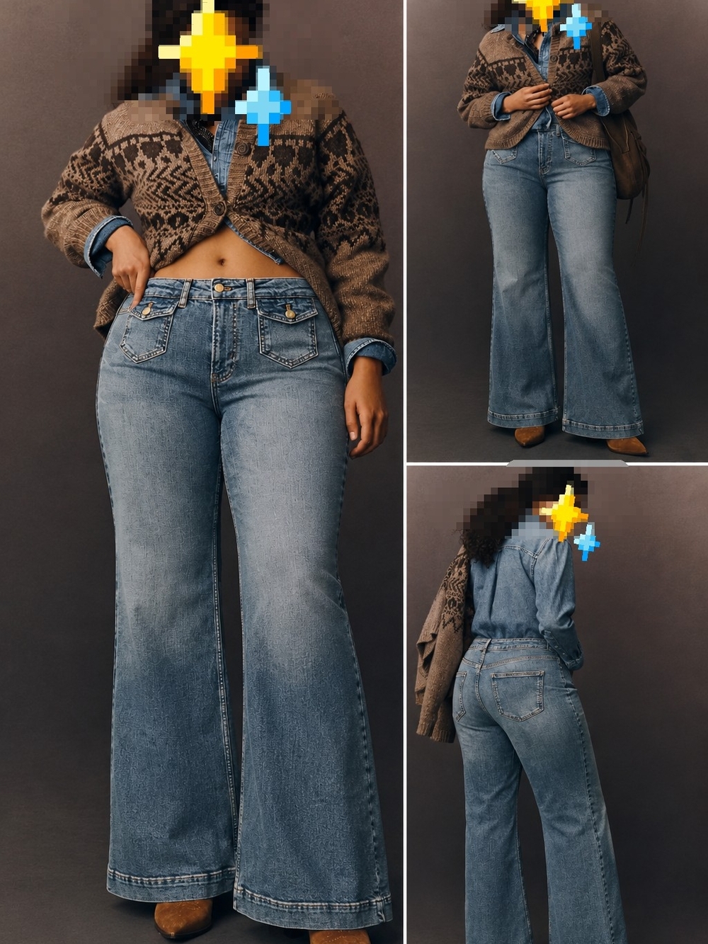 Pilcro Plus Size Pocket High-Rise Flare Jeans